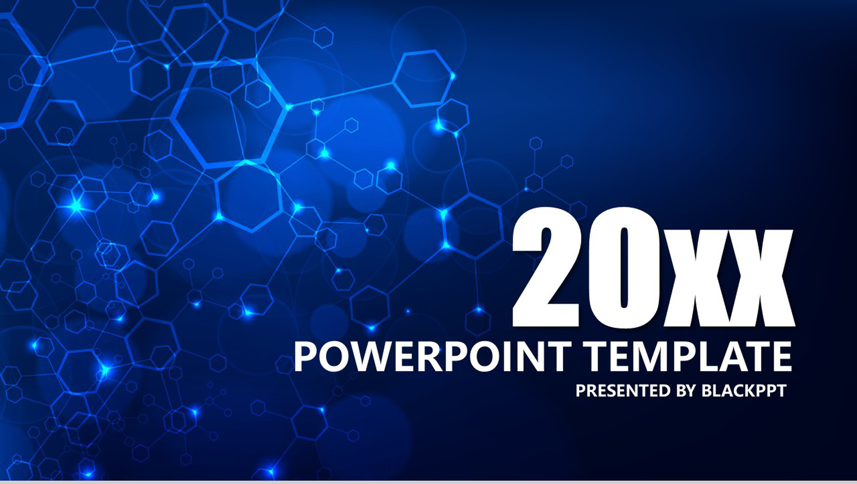 蓝色背景大气商务通用PPT模板